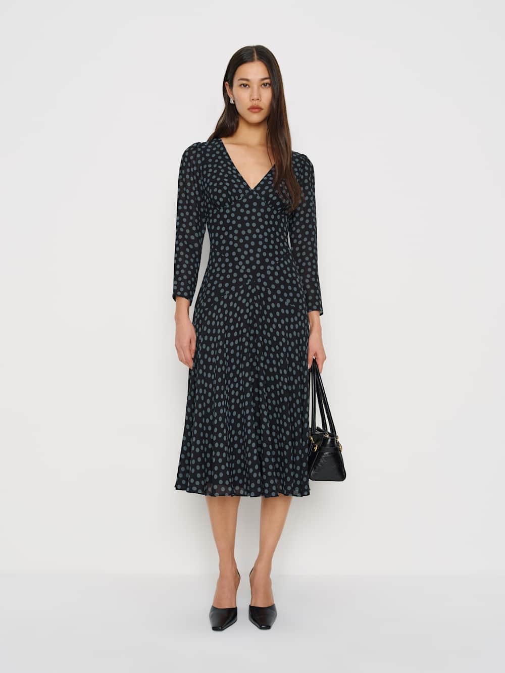 New Reformation Maureen Dress In cosmic dot Size 8 $248